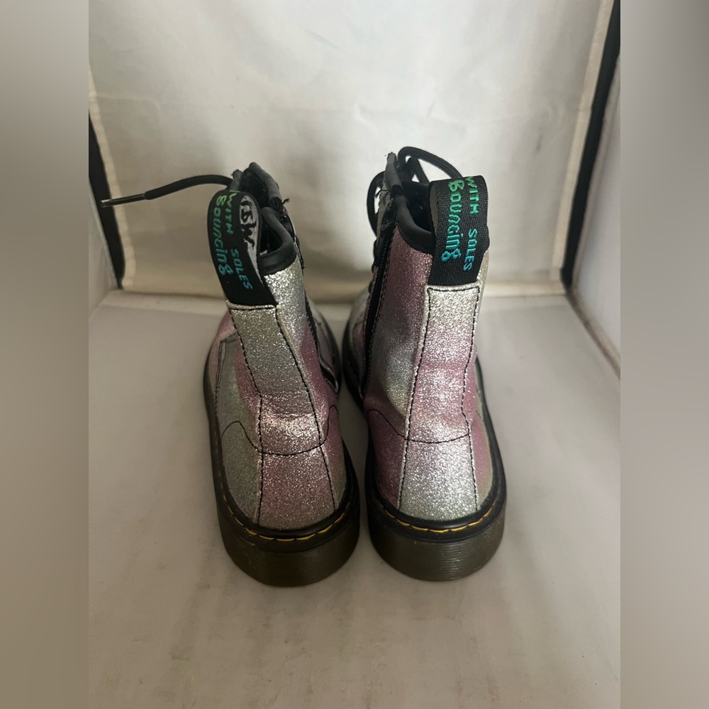 Dr. Martens Pink and Silver Glitter Boots 5 - Picture 4 of 8